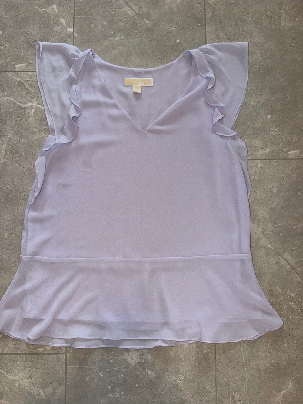 Michael Kors Lavender Ruffle Sleeve V-Neck Camisole